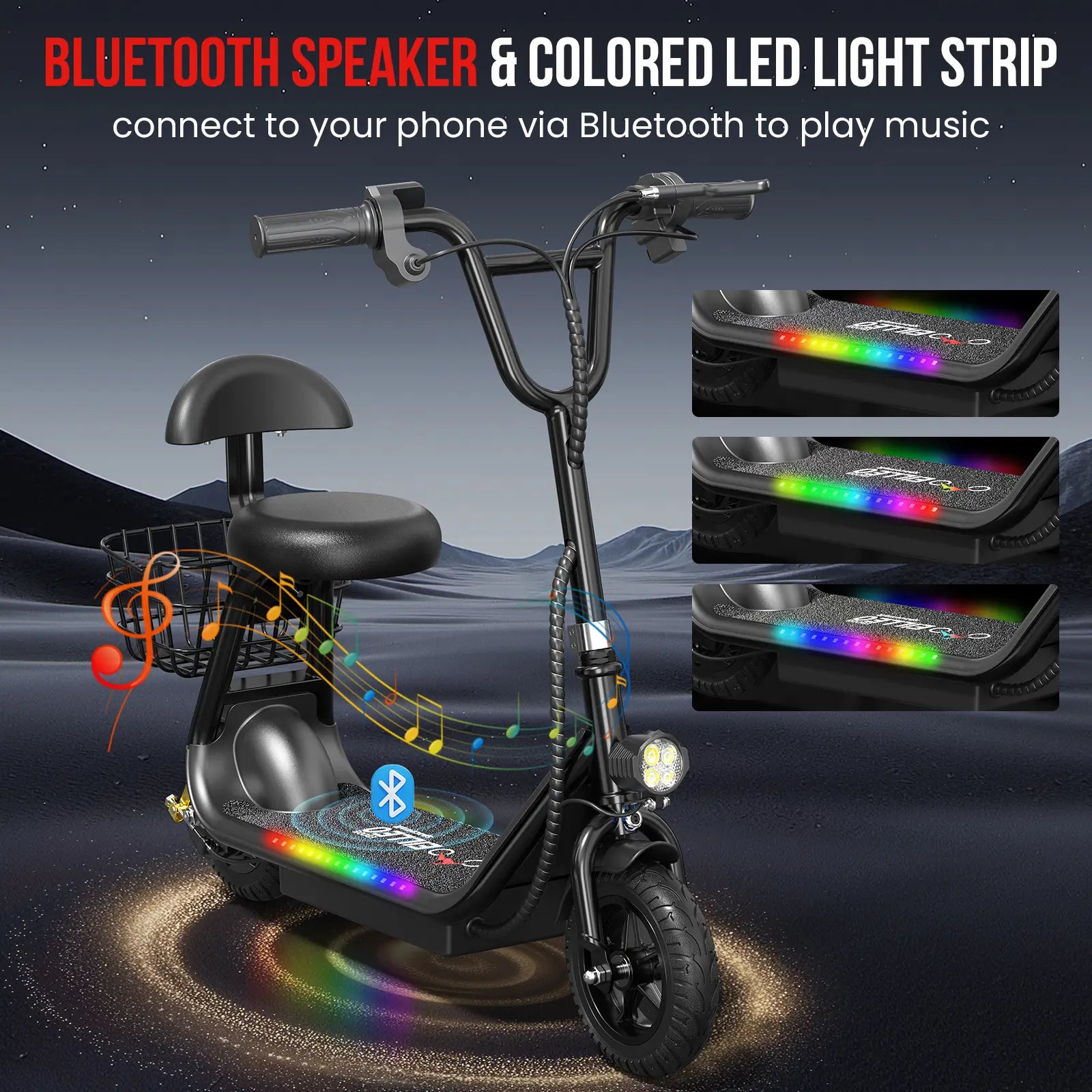 EILLEO Q1 Electric Scooter for Kids with Seat