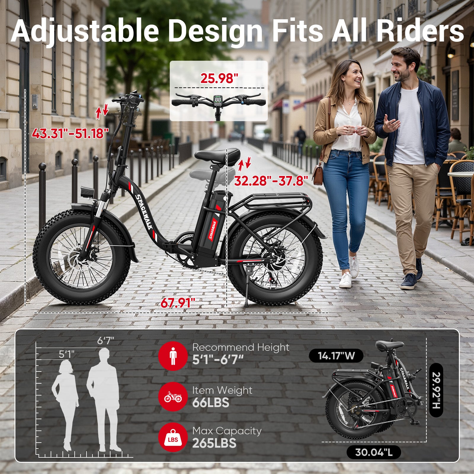 Spacewalk V400 Foldable V-Frame Commuter E-Bike
