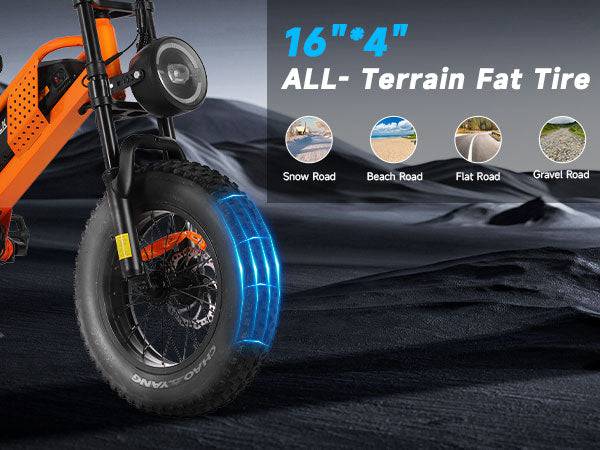 16-inch Eilleo SpaceWalk M6 Outer Tire electric bike.