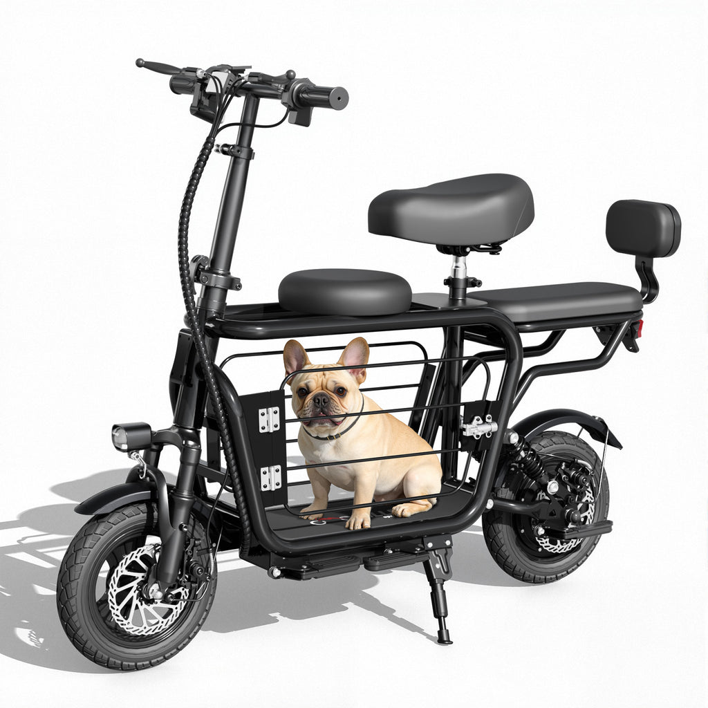 Eilleo Electric Scooter with 3 Seats & Dog Basket