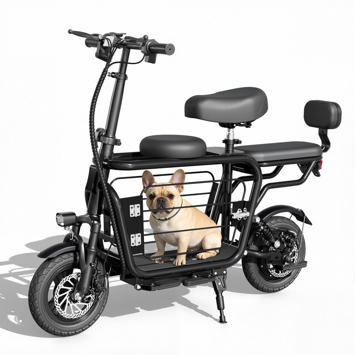 Eilleo Electric Scooter with 3 Seats & Dog Basket