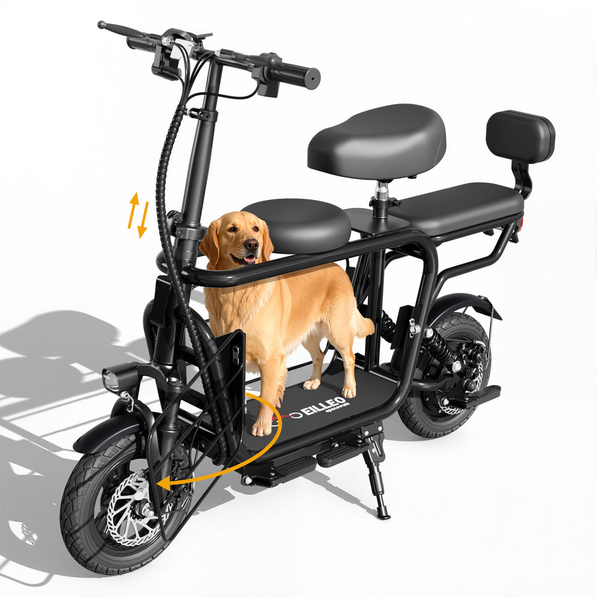 Eilleo Electric Scooter with 3 Seats & Dog Basket