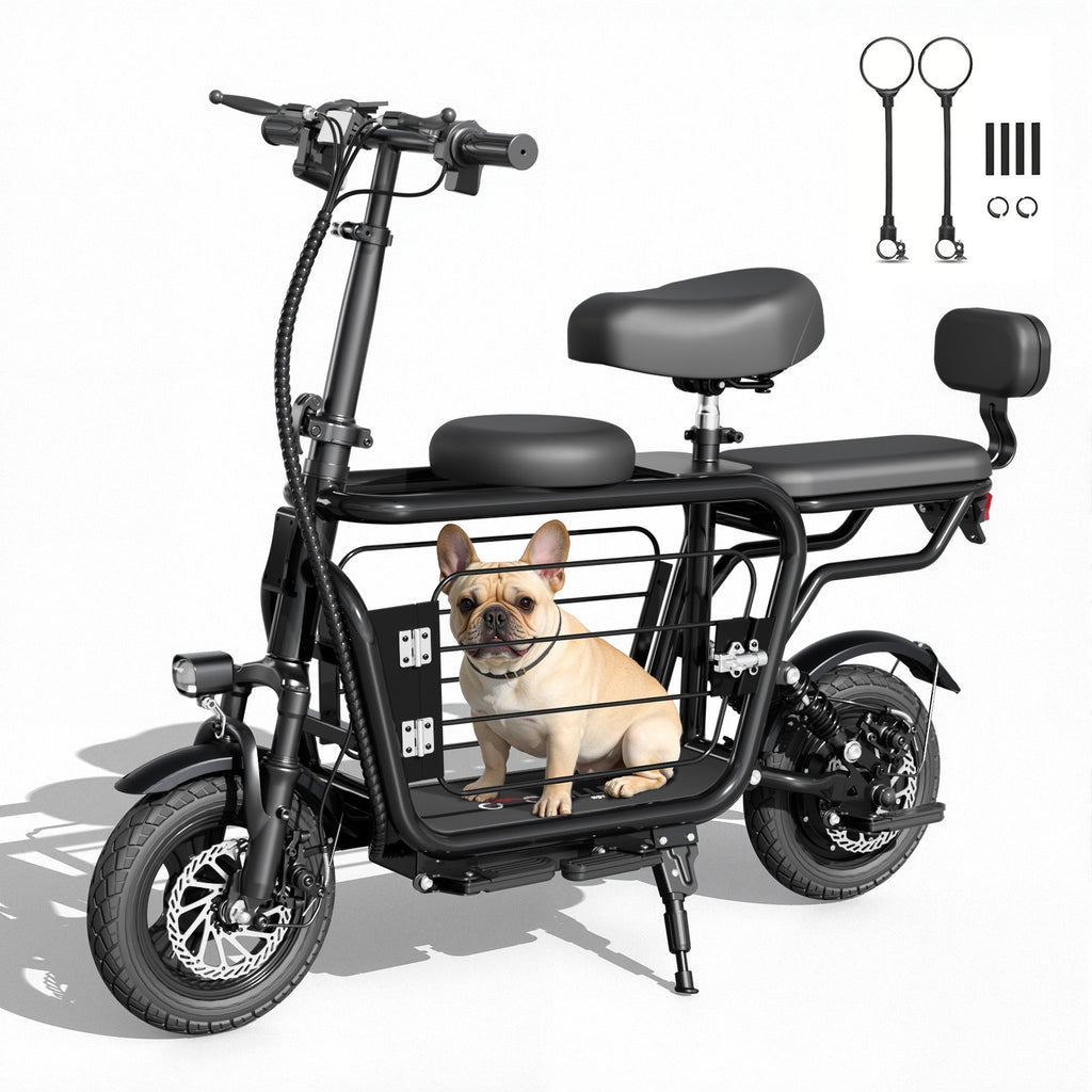 Eilleo Electric Scooter with 3 Seats & Dog Basket