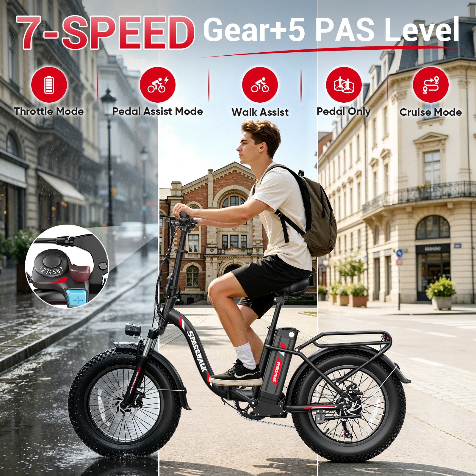 Spacewalk V400 Foldable V-Frame Commuter E-Bike