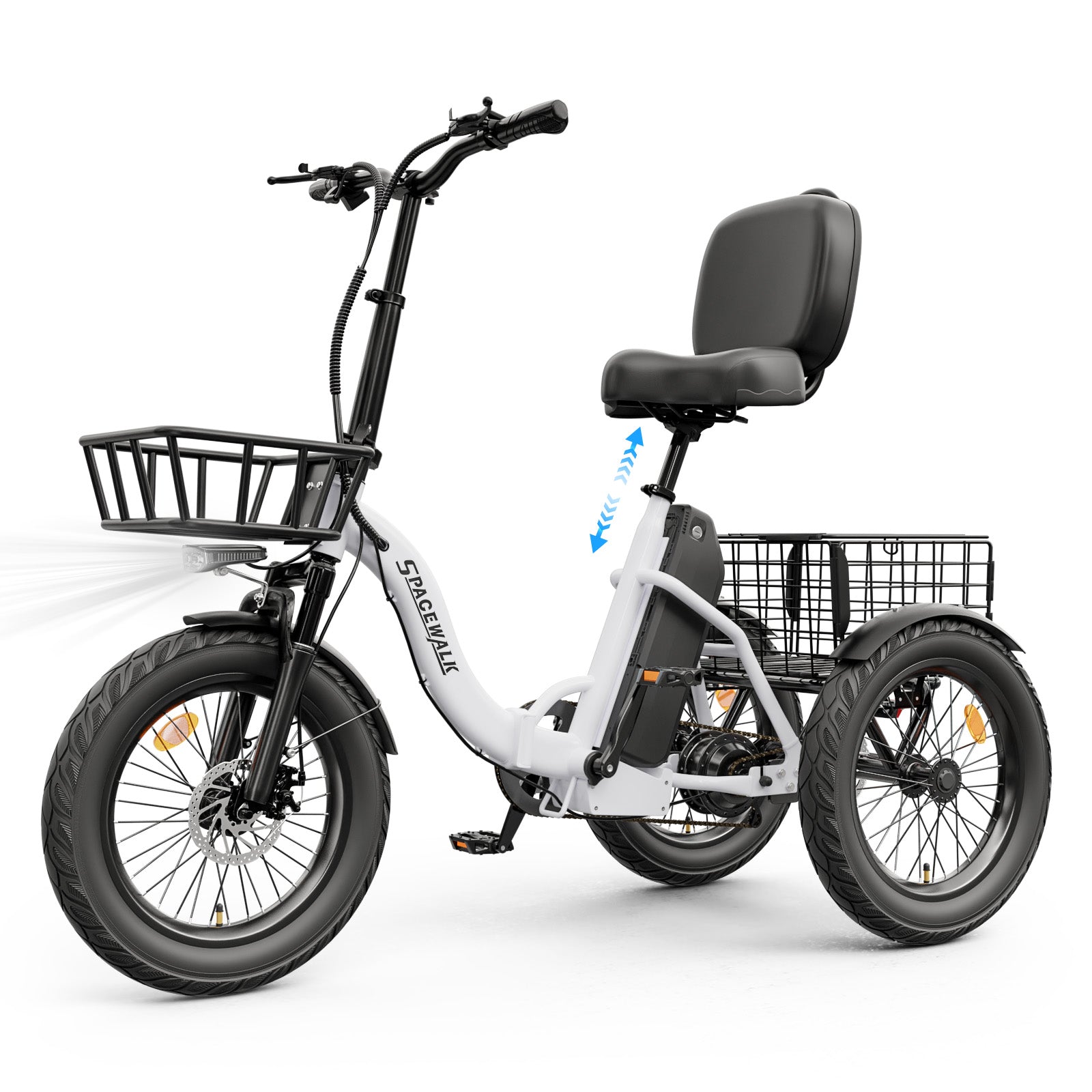 Eilleo Spacewalk U100 18" Folding Electric Trike with Rear Basket