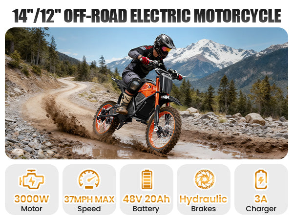 Eilleo SpaceWalk X01 Electric Dirt Bike, 3000W, 48V 20Ah – Eilleo Bike