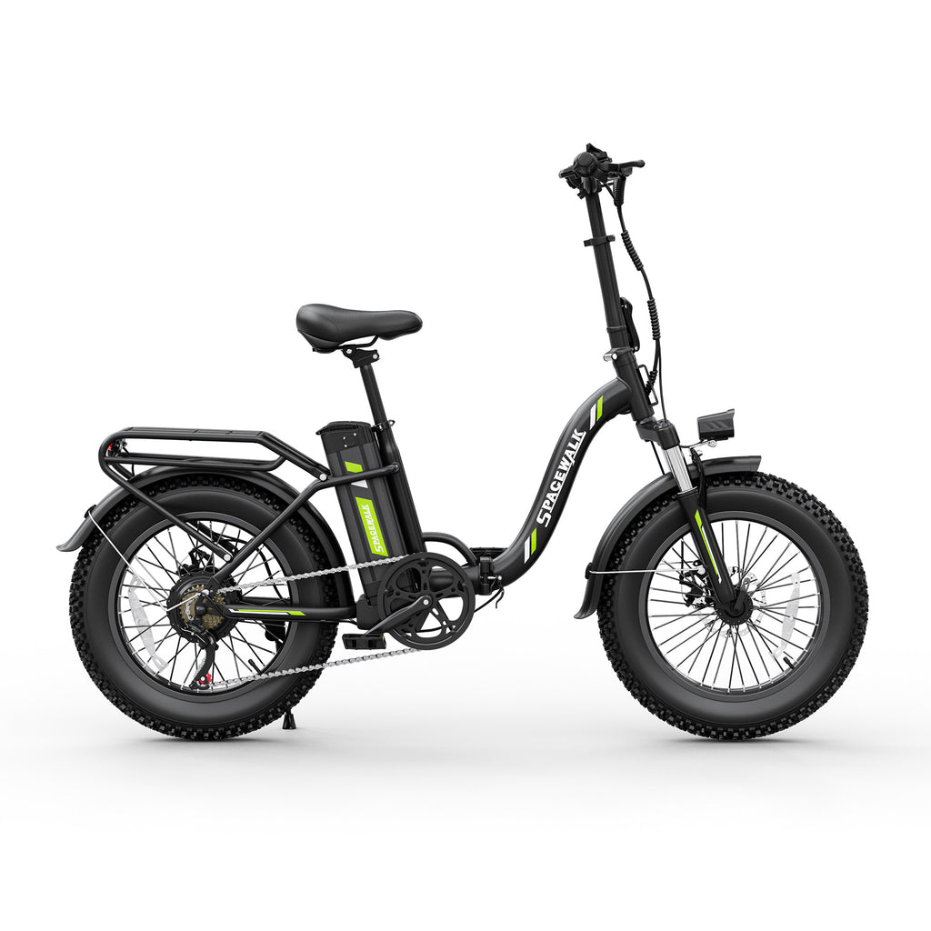 EILLEO LOW METRO-Green-White 20x3.0 fat tire V-frame electric commuter bike featuring LED display with NFC unlock and 7-speed