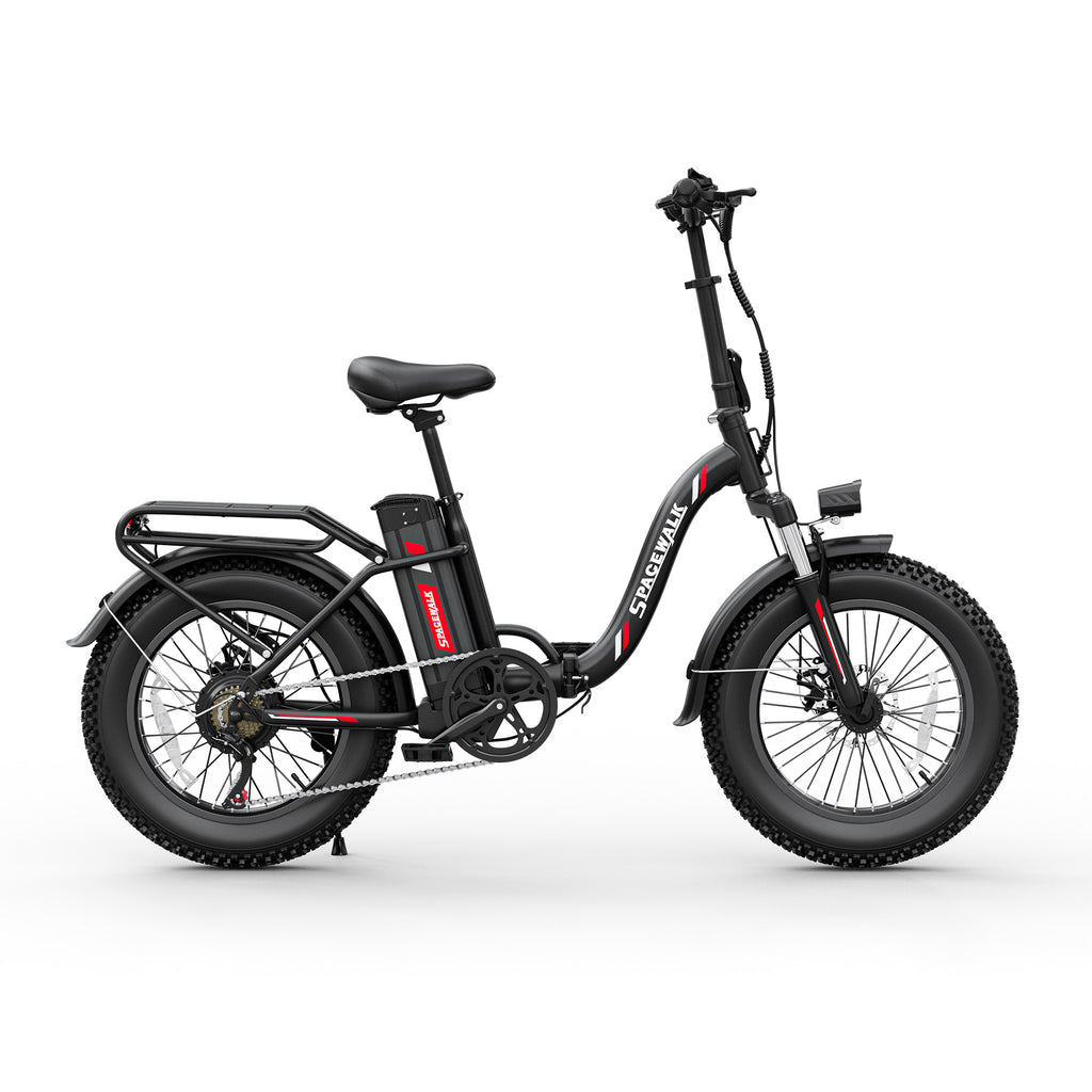 EILLEO LOW METRO-RED-White 20x3.0 fat tire V-frame electric commuter bike featuring LED display with NFC unlock and 7-speed