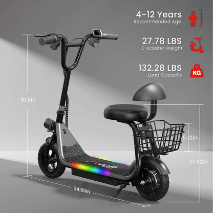 EILLEO Q1 Electric Scooter for Kids with Seat