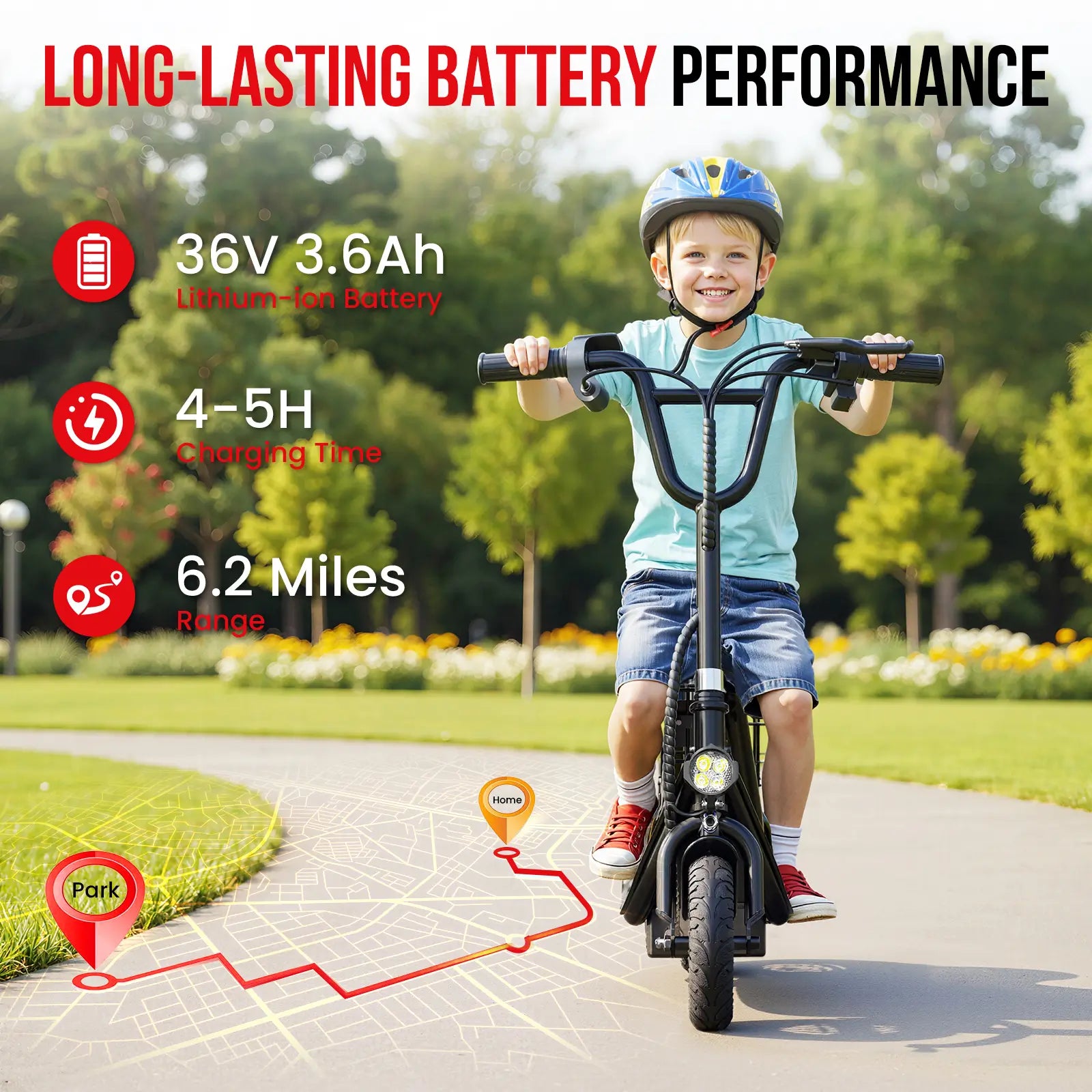 EILLEO Q1 Electric Scooter for Kids with Seat