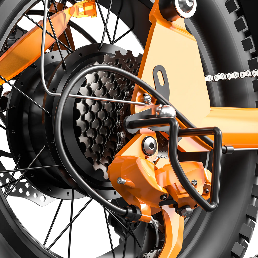 Eilleo SpaceWalk M6 in orange electric bike.